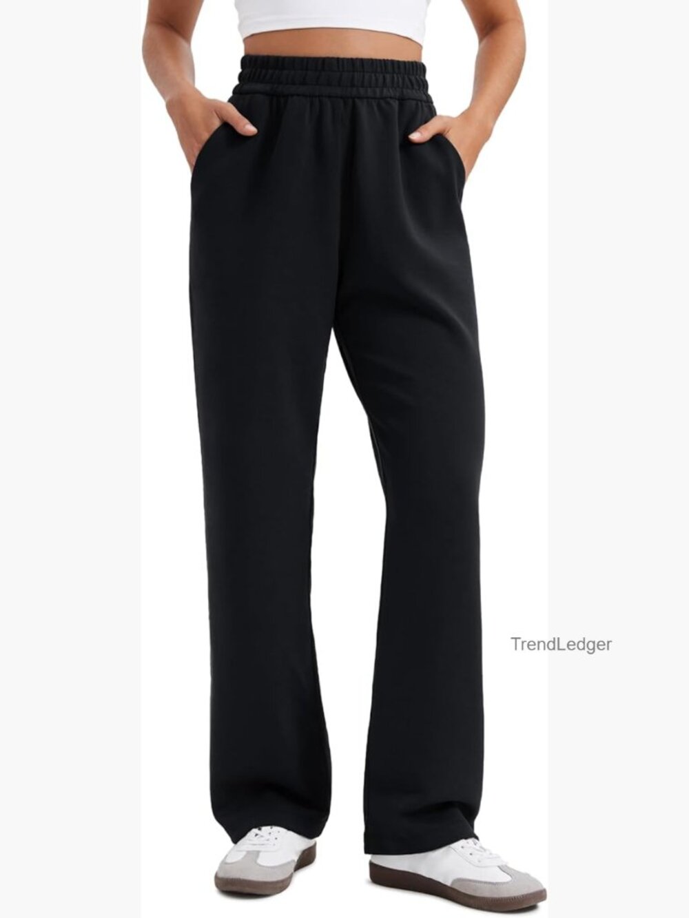 Straight Leg Casual Sweatpants Modal Lounge Travel Pants with Pockets